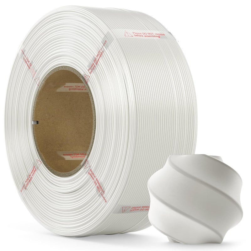 MarsWork PLA Filament 1.75mm PLA 3D Printer Filament(Refill),1kg Refill for Reusable Spools(2.2lbs),Premium Quality 3D Printing Filament for Bambu lab 3D Printers,White - Image 1